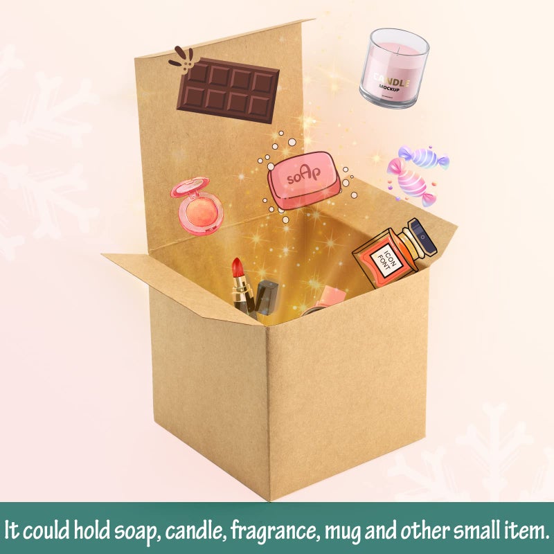 ValBox 3x3x3 Brown Gift Boxes 50pcs - Recycled Paper Cube Boxes with Lids for Gifts, Crafting & Party Favors - Image 4